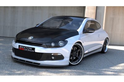 Накладка сплиттер на передний бампер на Volkswagen Scirocco III R-Line